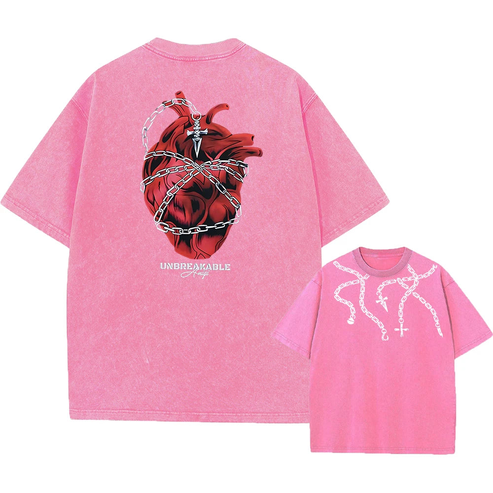 Anime Hunter X Hunter Washed Tshirt Graphic Hip Hop Vintage T Shirt Men Women Harajuku Cotton Casual Short Sleeve Tshirt