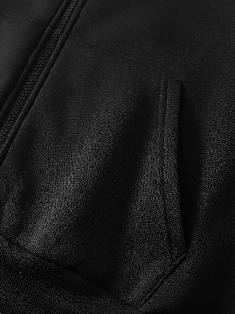 Autumn Fashion Solid Zipper Hoodie Women Warm Fleece Hooded Sweatshirt Casual Street Pocket Sportswear Oversized Female Clothing