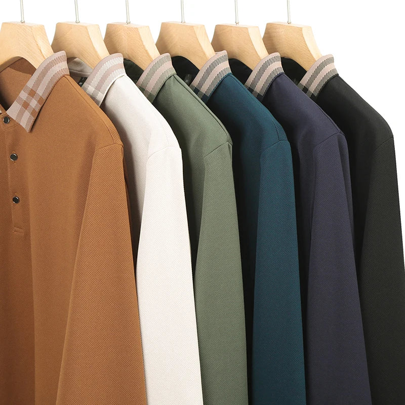 High quality long sleeve men's polo shirt with autumn personalized flip collar fashionable luxury design top casual Paul T-shirt