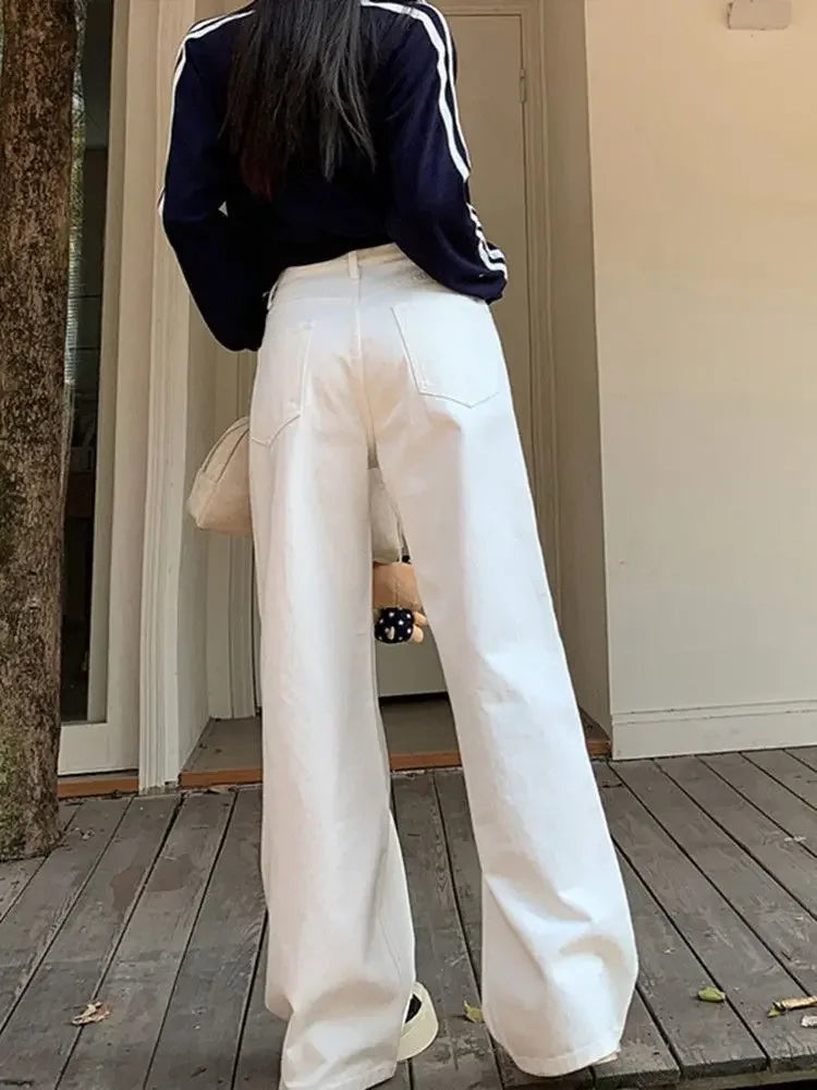 Women's Jeans Wide Leg Summer Female Cowboy Pants Korean Popular Clothes Harajuku Fashion Retro Casual Chic and Elegant Trousers