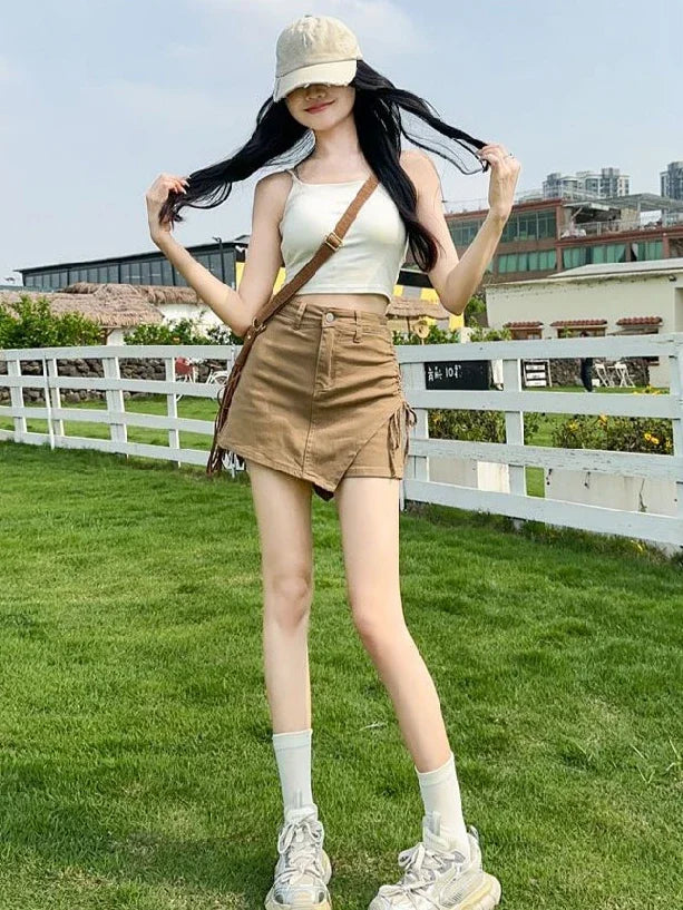 Classic Women's Skirt Pants Denim Shorts High Waist Female Short Jeans Trend 2025 2000s Clothes Y2k New In Designer Kpop Outfits