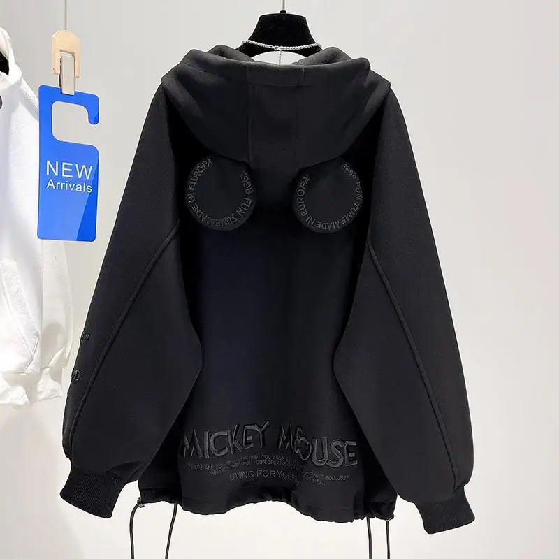 Disney New Arrival Top Fashion Autumn Cotton Loose Ins Casual Cartoon Embroidery Mickey Mouse Long Sleeve Hoodies