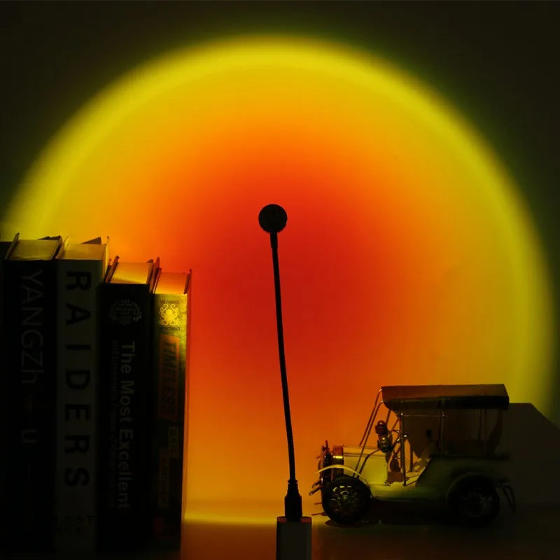 USB Rainbow Projector Sunset Lights Create a Relaxed Atmosphere - Perfect for Home Decoration, Photography Lighting, Coffee Shop