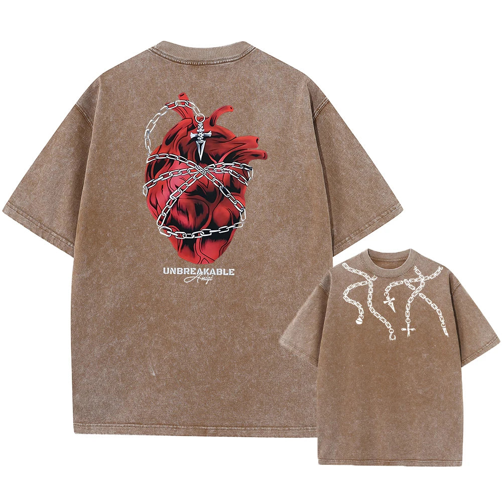 Anime Hunter X Hunter Washed Tshirt Graphic Hip Hop Vintage T Shirt Men Women Harajuku Cotton Casual Short Sleeve Tshirt