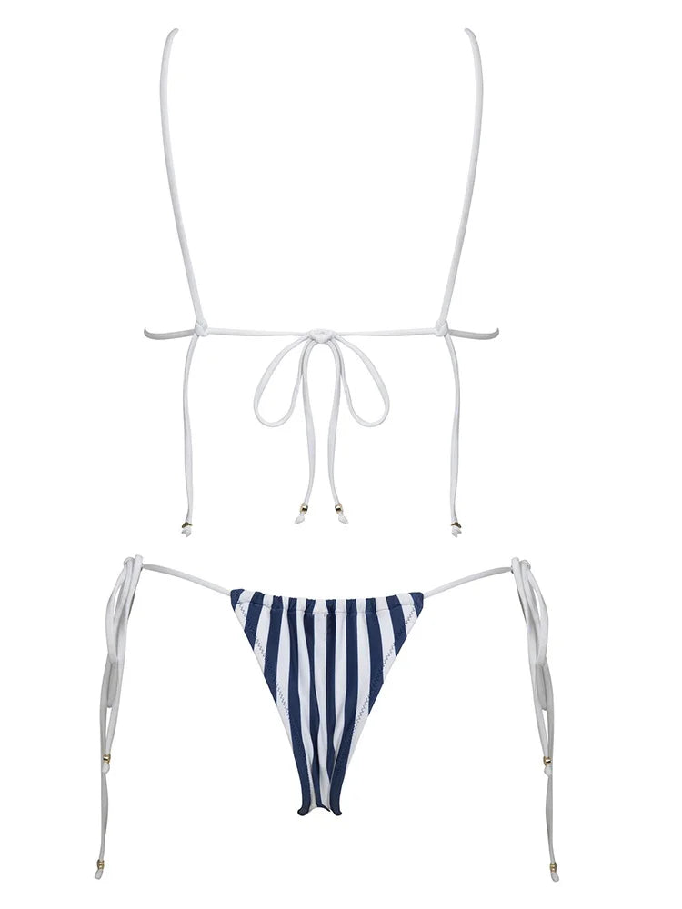 ZRTAK New Arrival Triangle Bikini Women Striped Swimsuit Micro Swimwear Print Bathing Suit Brazilian Biquini Sexy Beach Wear