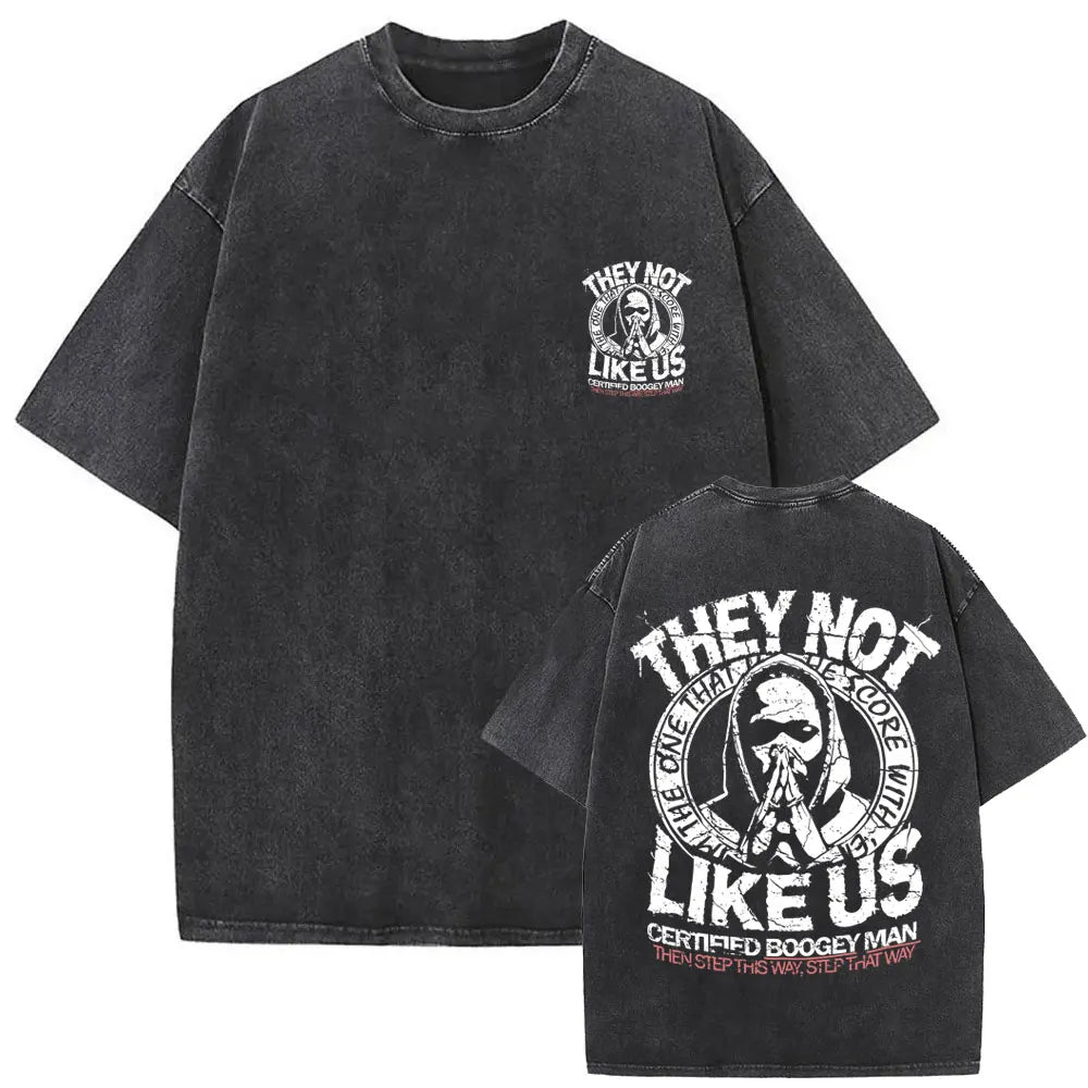 ck Lamar ThLimited Rapper Kendriey Not Like Us Washed Vintage T-shirt Summer Men Women Hip Hop Oversized Street Crewneck T Shirt