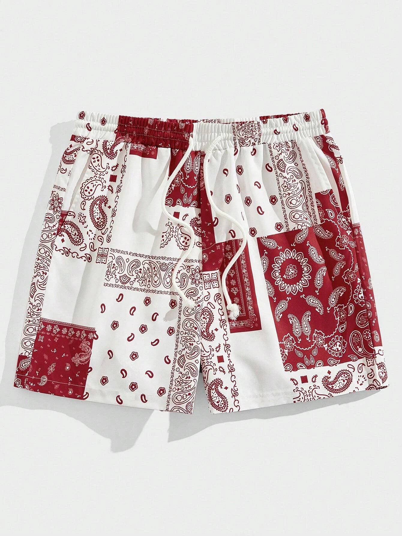 Trend Bandana Graphic Beach Short for Men Summer Fashion Swim Trunks Loose Casual Streetwear Hawaiian Short Pants