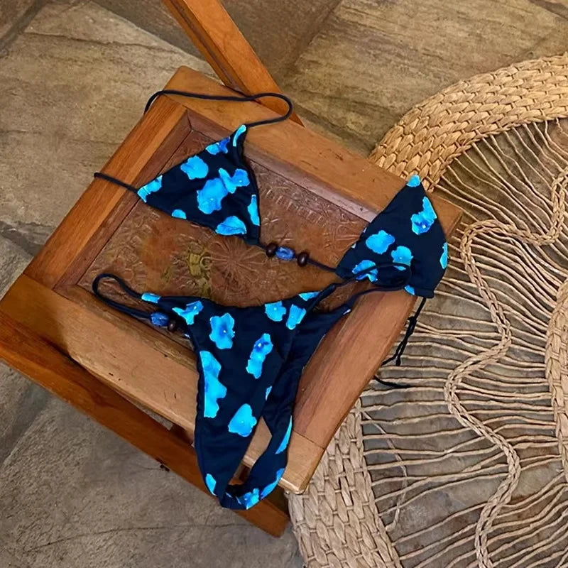 Micro Bikini Push Up Women Swimsuits 2025 Sexy Swimwear Brazilian Bikini Set Halter Biquini Swim Suits Print Beachwear Female