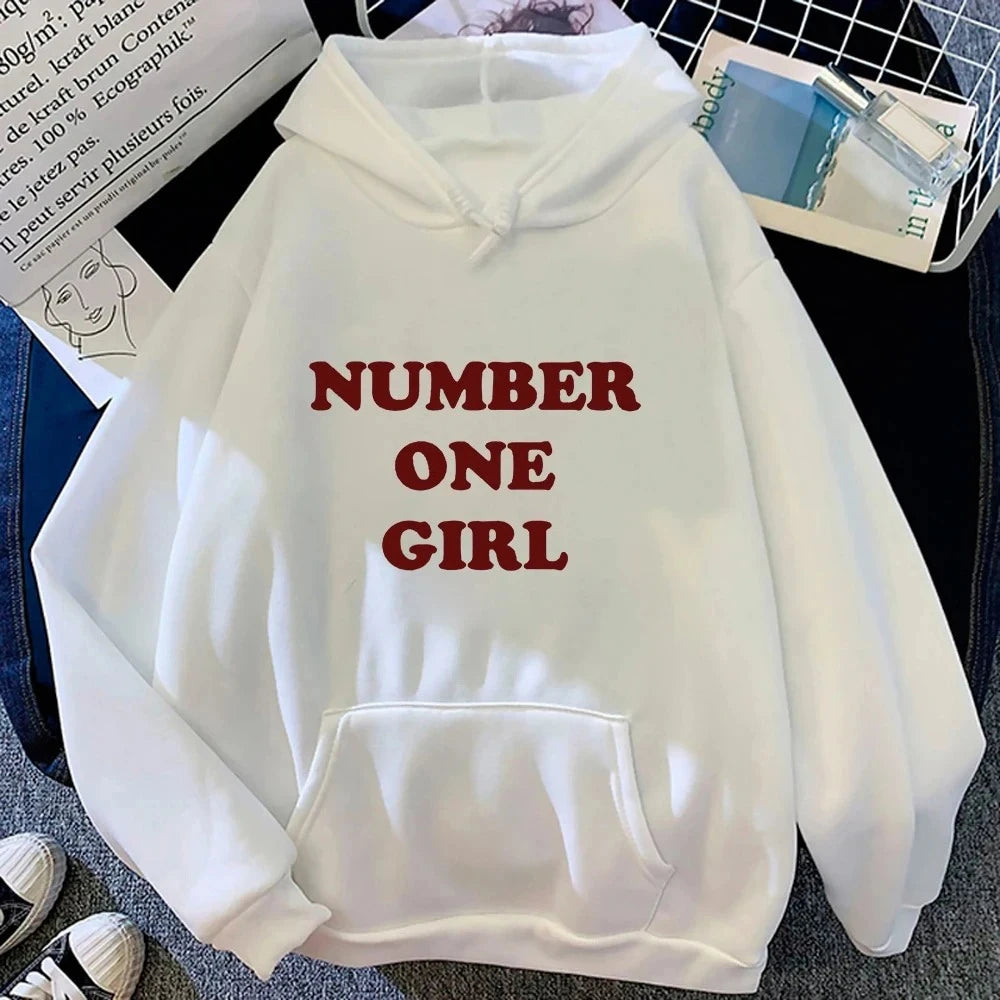 Rosé Number One Girl Hoodie Retro Women Hoodies Kawaii Clothes Harajuku Aesthetic Autumn Winter Pullover Sweatshirt Vintage