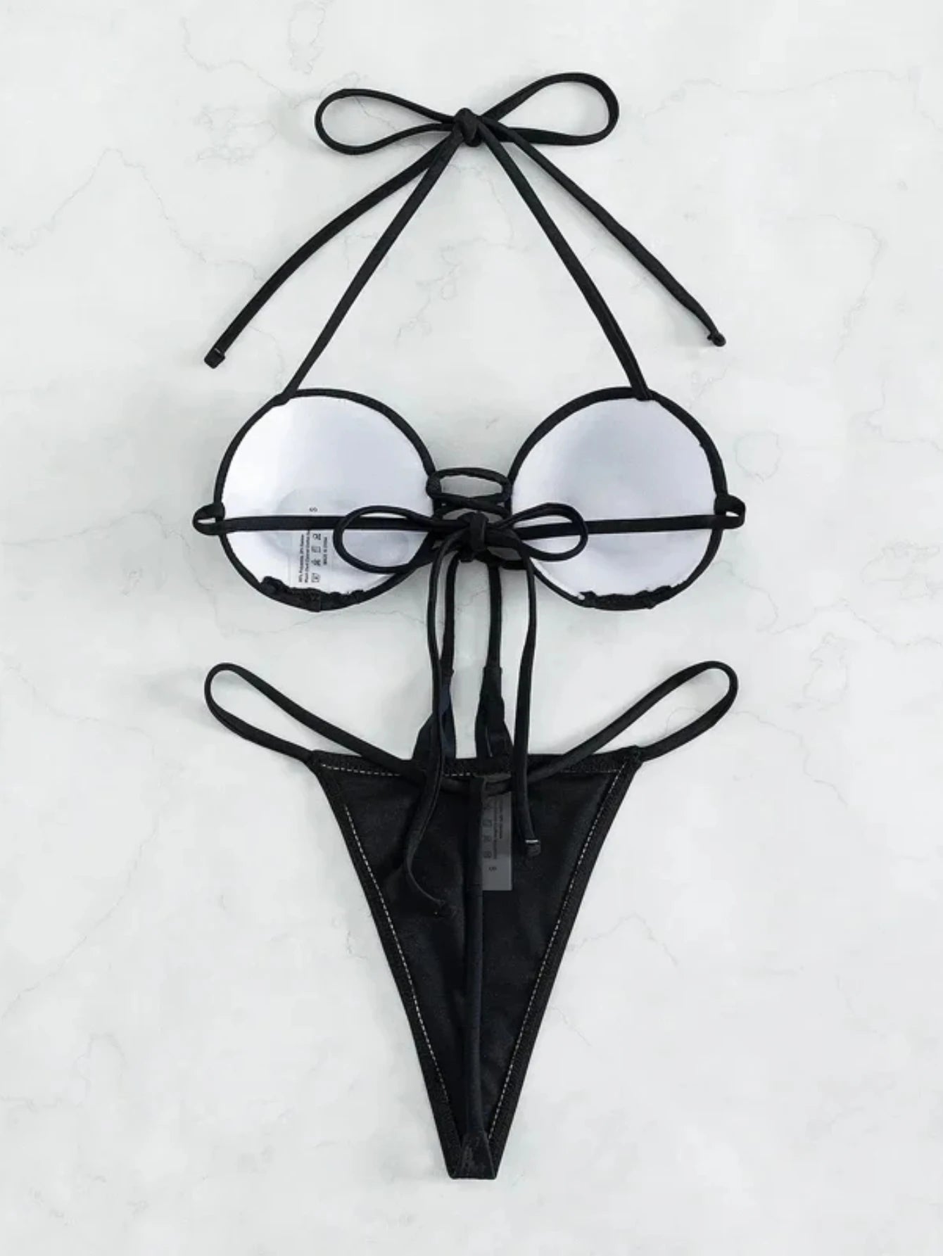 Sexy Rhinestone Micro Bikini Set Women 2025 Creative Two-Piece Circular Swimsuit Lace Up Suspender Thong Bathing Suit Beachwear