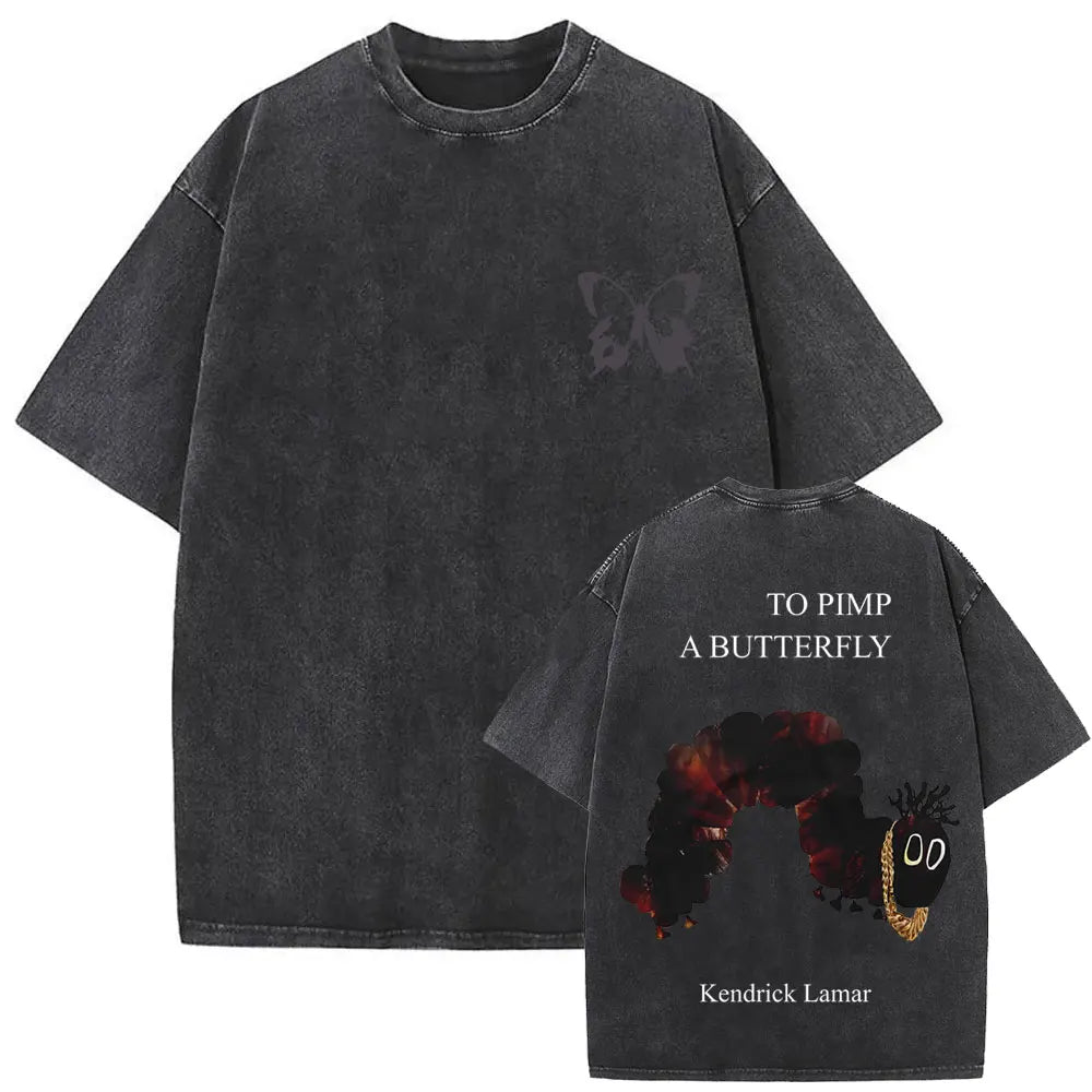 ck Lamar ThLimited Rapper Kendriey Not Like Us Washed Vintage T-shirt Summer Men Women Hip Hop Oversized Street Crewneck T Shirt