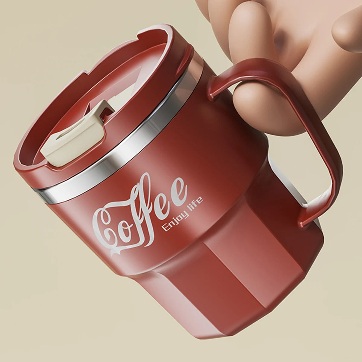 WORTHBUY 304 Stainless Steel Insulated Water Cup Double-Walled Drinking Cup Travel Portable Anti Scalding Milk Coffee Cup