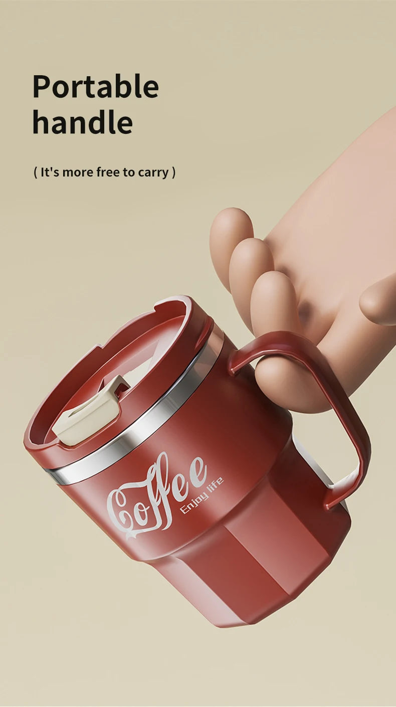 WORTHBUY 304 Stainless Steel Insulated Water Cup Double-Walled Drinking Cup Travel Portable Anti Scalding Milk Coffee Cup