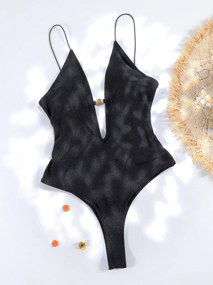 ZRTAK Sexy One Piece Swimsuit Female Sexy Women Monokini Swimwear 2025 Bandage Bathing Suit Pleated Biquini Vintage Beachwear