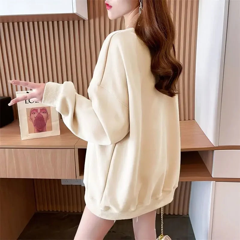 Women's Clothing Trendy Funny Cute 3D Cartoon Bear Streetwear Y2K Sweatshirt Korean O Neck Long Sleeve Oversize Pullover Hoodies