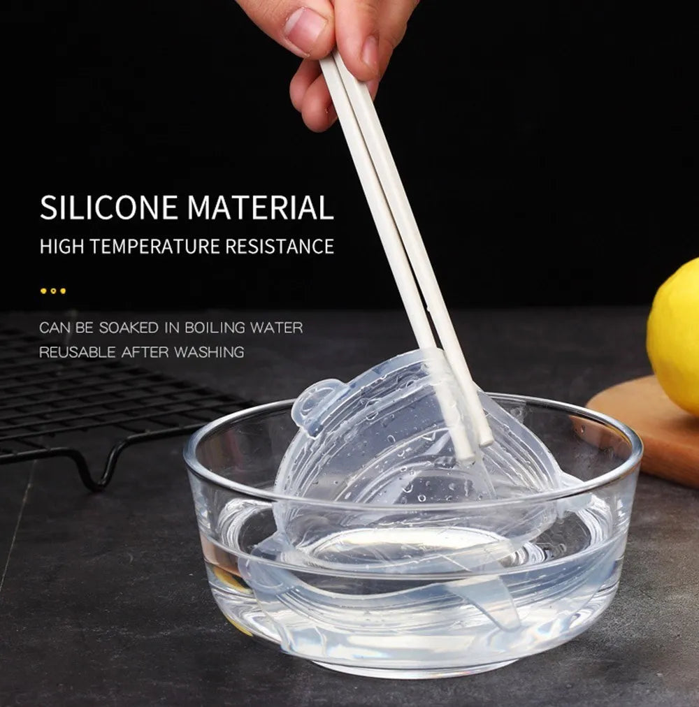 6 Pcs Silicone Cover Stretch Lids for Kitchen Microwave Food Covers Bowl Caps Elastic Silicone Lid Cap Universal Adaptable Lids