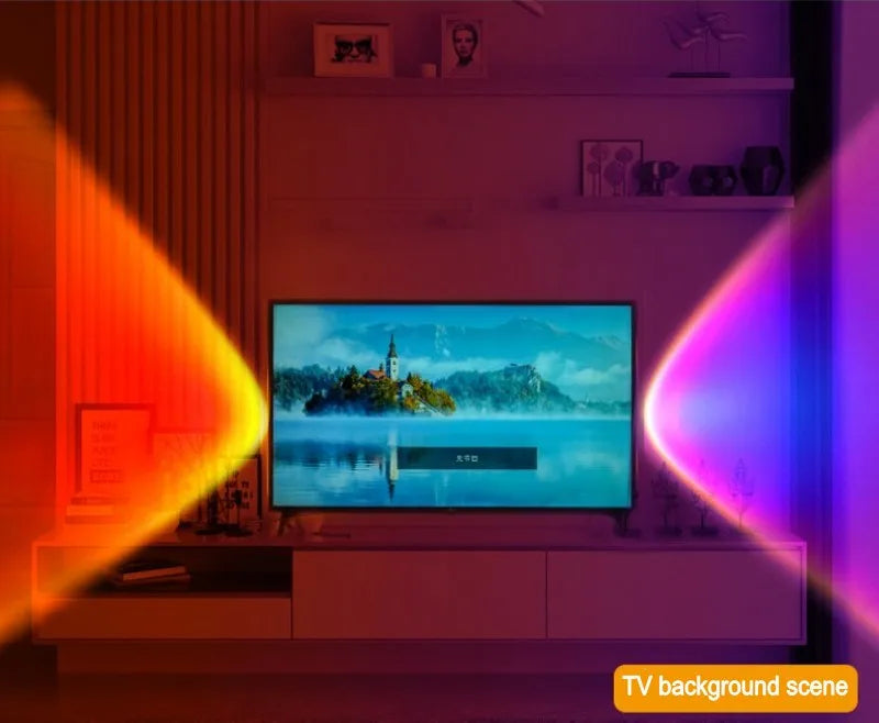 USB Rainbow Projector Sunset Lights Create a Relaxed Atmosphere - Perfect for Home Decoration, Photography Lighting, Coffee Shop