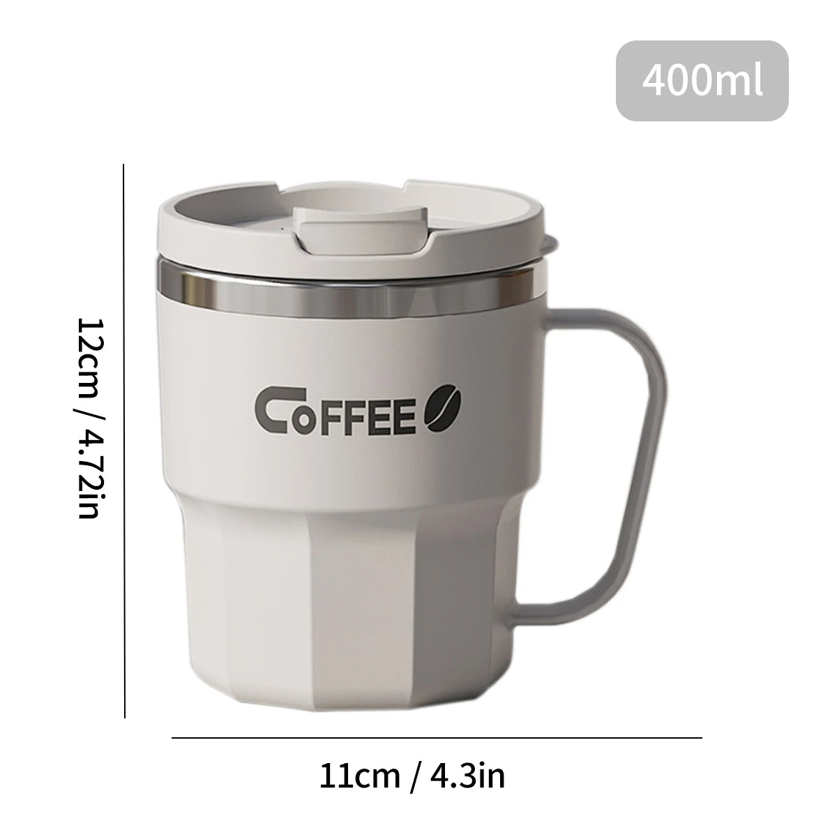 WORTHBUY 304 Stainless Steel Insulated Water Cup Double-Walled Drinking Cup Travel Portable Anti Scalding Milk Coffee Cup
