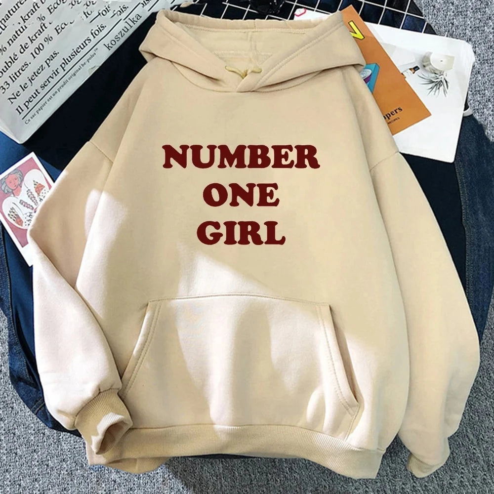 Rosé Number One Girl Hoodie Retro Women Hoodies Kawaii Clothes Harajuku Aesthetic Autumn Winter Pullover Sweatshirt Vintage