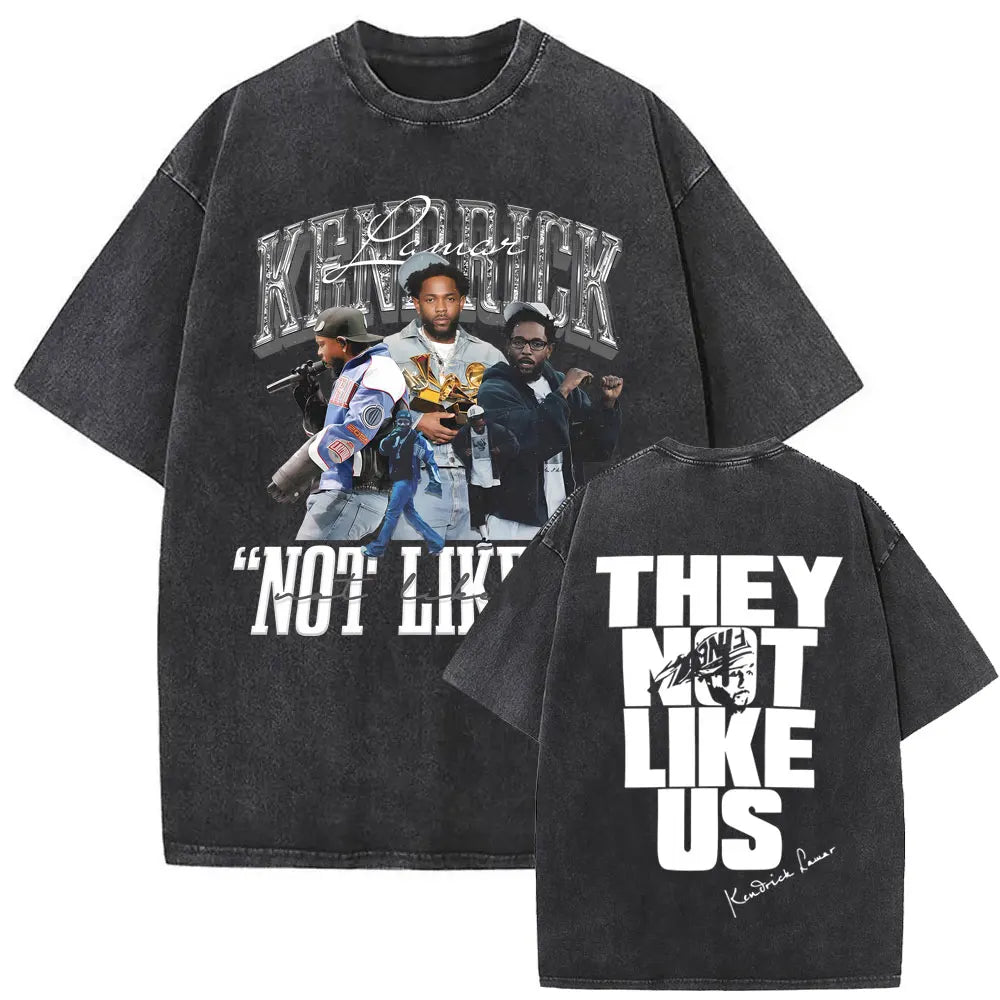 ck Lamar ThLimited Rapper Kendriey Not Like Us Washed Vintage T-shirt Summer Men Women Hip Hop Oversized Street Crewneck T Shirt