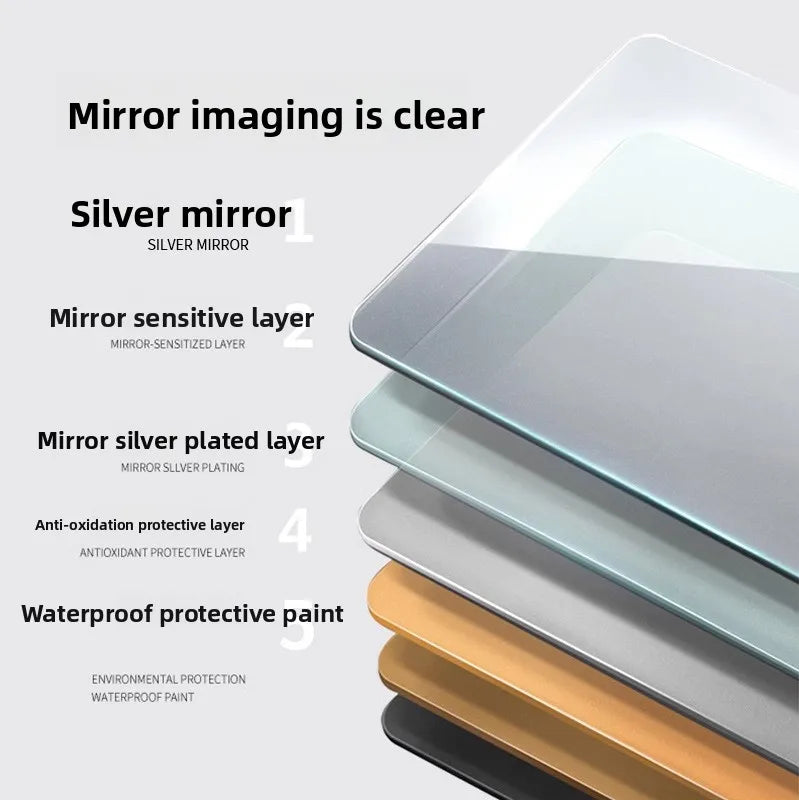 Stylish Square Smart Bathroom Mirror Washstand Makeup Mirror LED Lights Front and Rear Luminous Plug-in Full Body Mirror Vanity