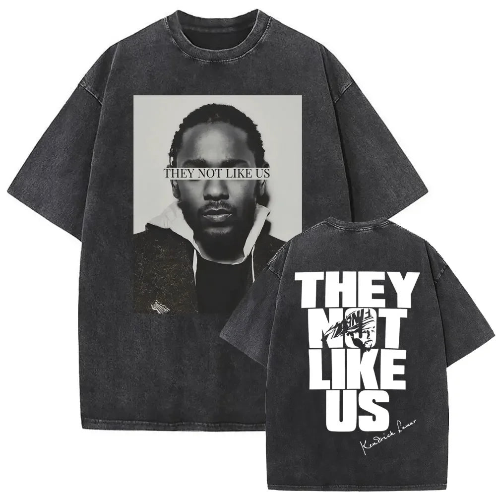 ck Lamar ThLimited Rapper Kendriey Not Like Us Washed Vintage T-shirt Summer Men Women Hip Hop Oversized Street Crewneck T Shirt