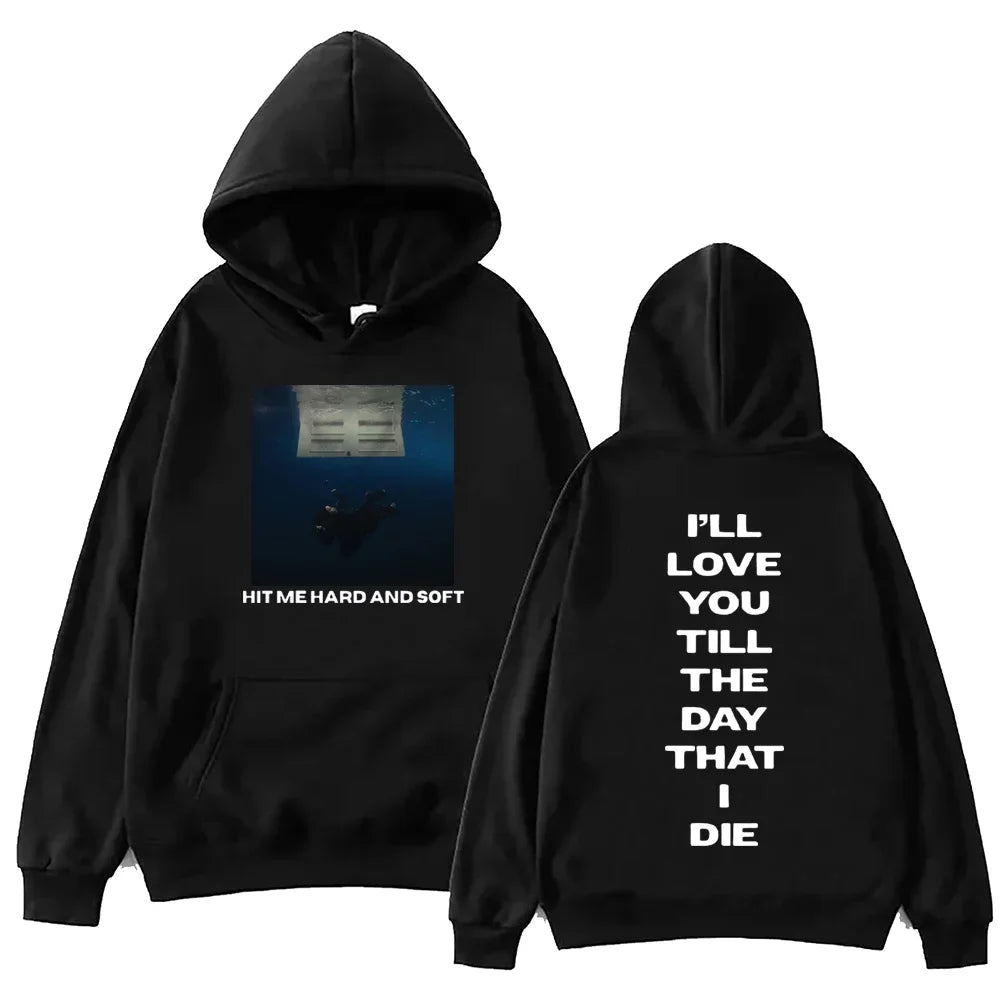 Billie Hit Me Hard and Soft 2024 Tour Hoodie Harajuku Casual Hip Hop Streetwear Kawaii Women Sweatshirts 2024 Women Pullovers
