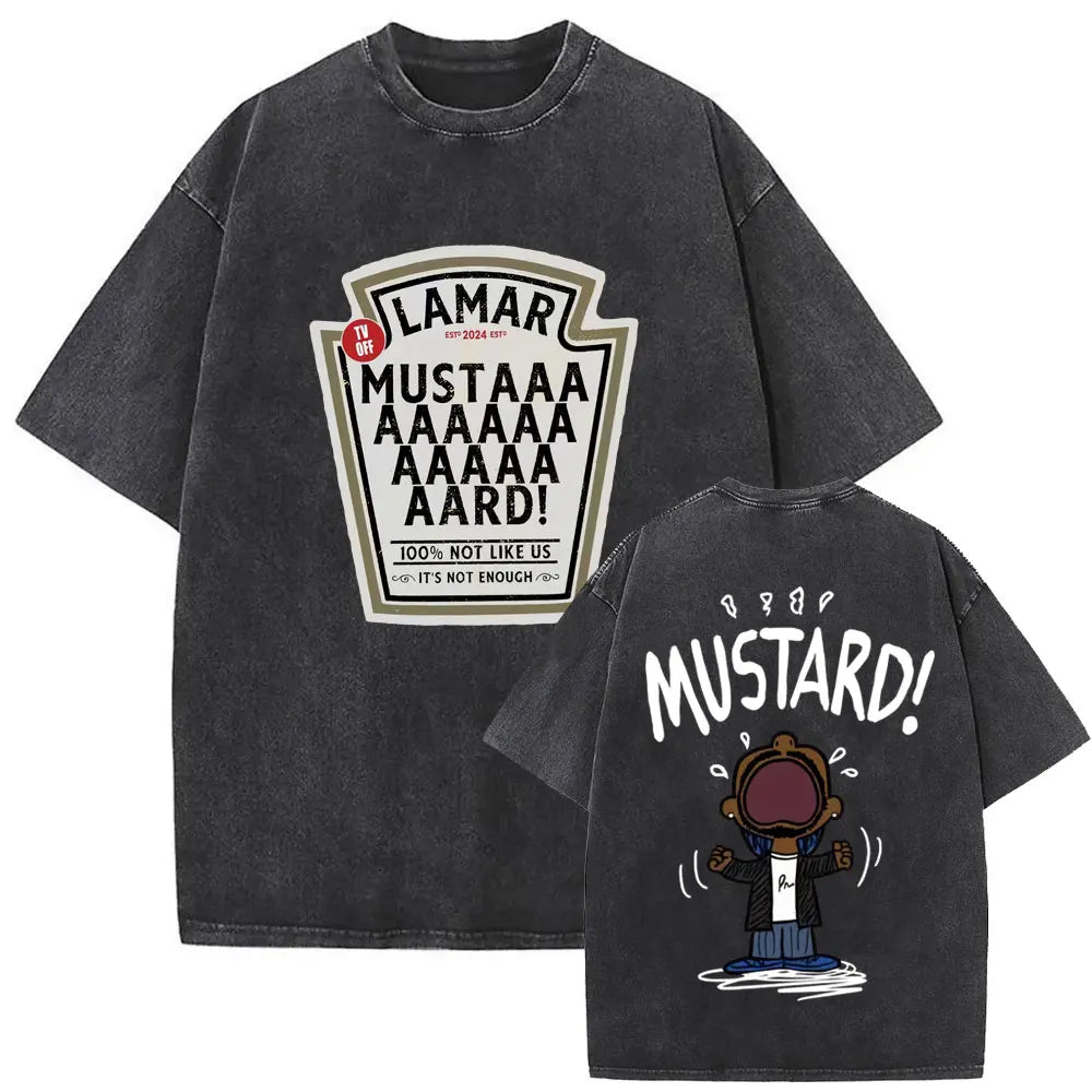 ck Lamar ThLimited Rapper Kendriey Not Like Us Washed Vintage T-shirt Summer Men Women Hip Hop Oversized Street Crewneck T Shirt