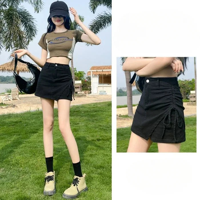 Classic Women's Skirt Pants Denim Shorts High Waist Female Short Jeans Trend 2025 2000s Clothes Y2k New In Designer Kpop Outfits