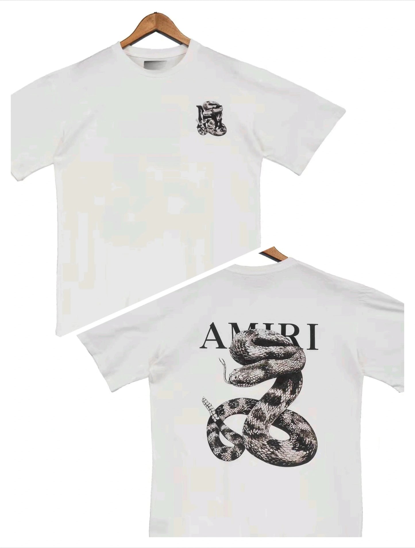 Spring and Summer Light Luxury Fashionable Loose Snake Men and Women Printed Short Sleeved Fashionable Casual Versatile T-shirt