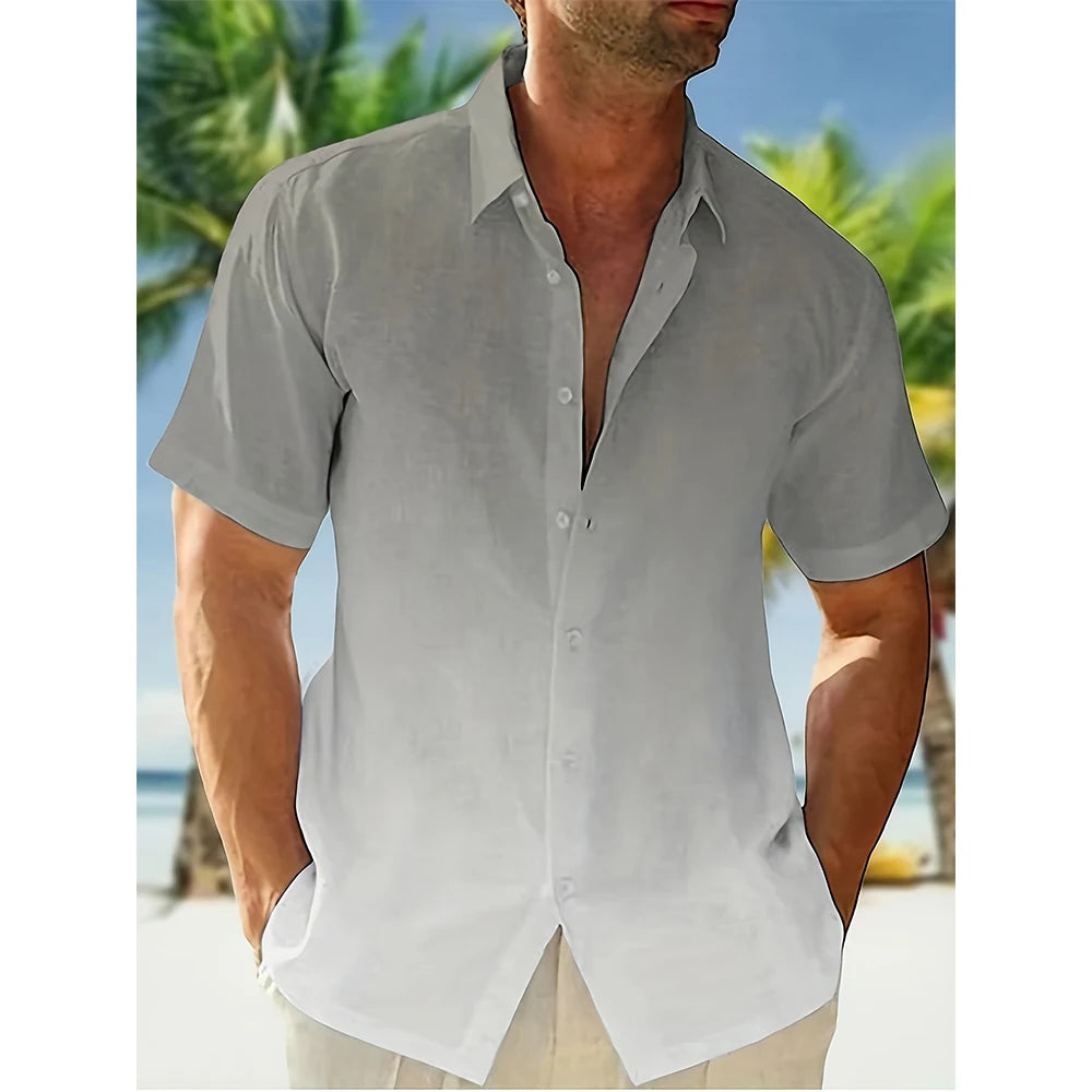 Summer Gradient 3D Print Hawaiian Beach Shirts Men Women Casual Fashion Streetwear Oversized Short Sleeve Shirt Man Tops Blouse