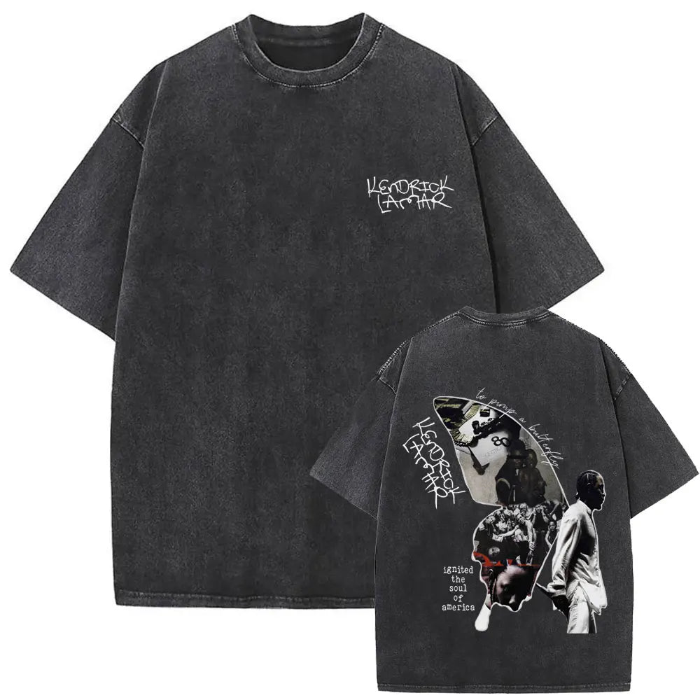 ck Lamar ThLimited Rapper Kendriey Not Like Us Washed Vintage T-shirt Summer Men Women Hip Hop Oversized Street Crewneck T Shirt