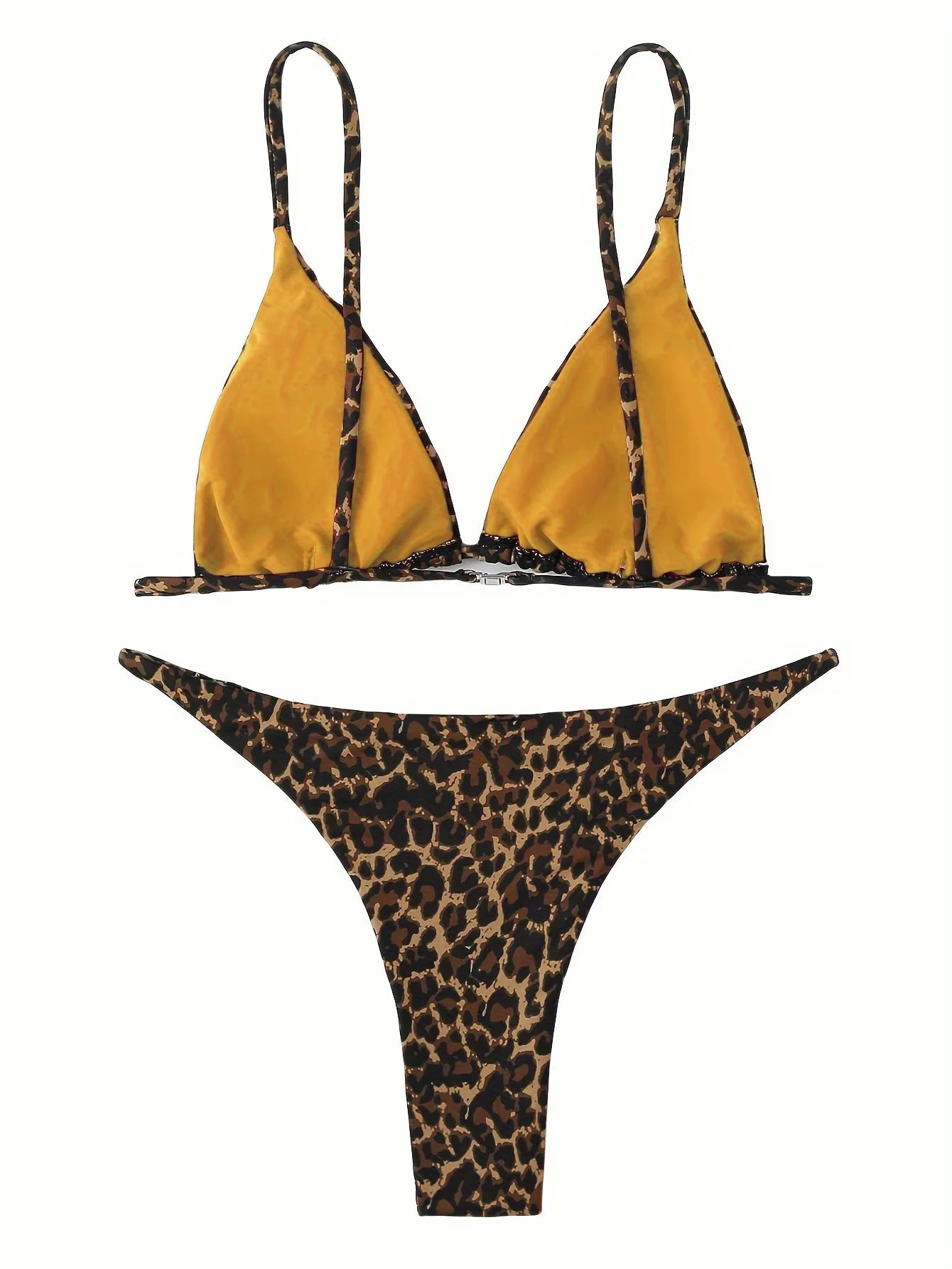 High Cut Micro Bikini Women Leopard Bandage Push Up Swimsuit Sexy Bathing Suit Padded Thong Swimwear Biquini Trajes De Baño 2024