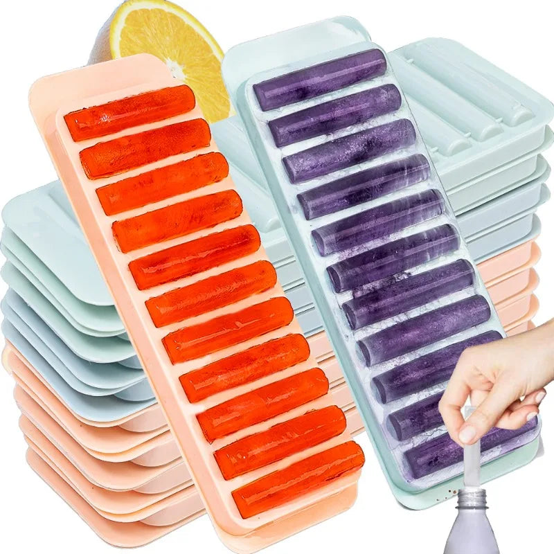 Creative Silicone Ice Cube Molds Reusable 11 Grids Freezing Mould Long Stick Shape Mold Drink Wine Juice Chilled Kitchen Gadgets