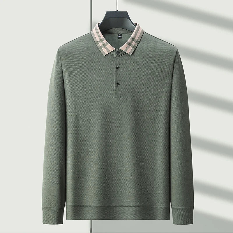 High quality long sleeve men's polo shirt with autumn personalized flip collar fashionable luxury design top casual Paul T-shirt