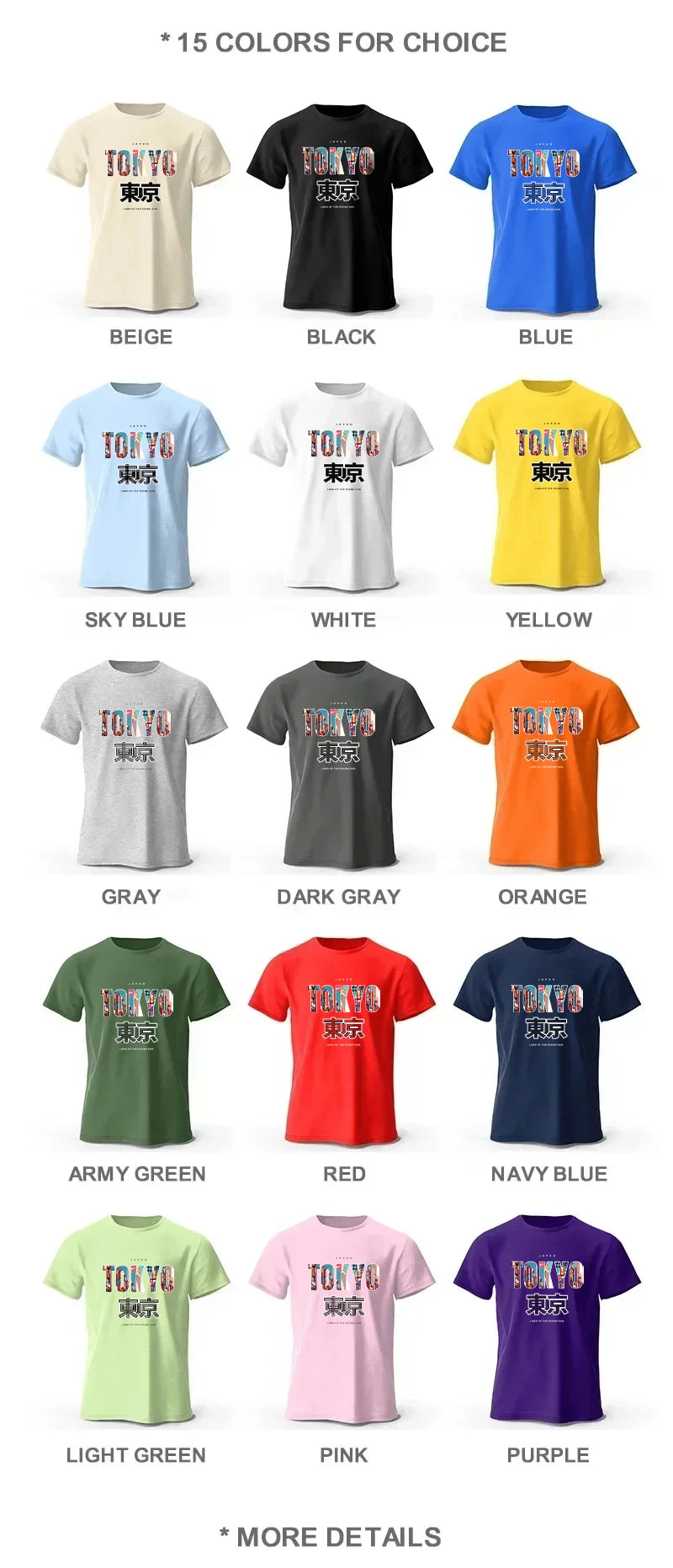 Tokyo Printed Fashion Forward 100% Cotton T-Shirt, Ultra Soft Round Neck Short Sleeve Tee, Perfect for Men & Women