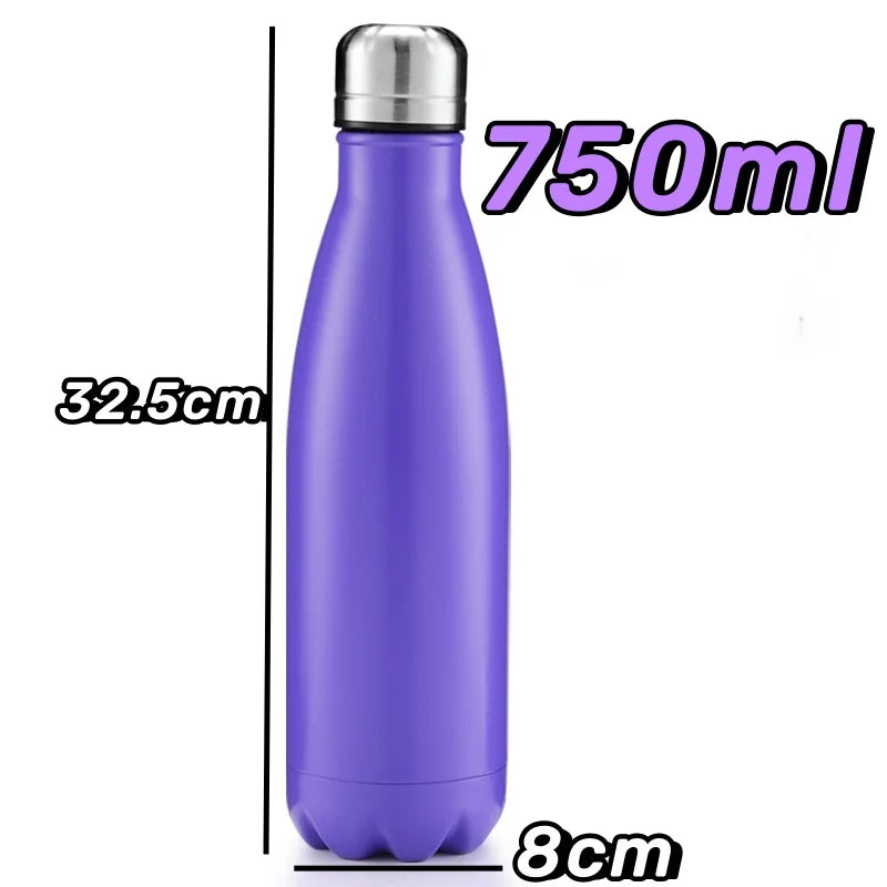 750/500ml Solid Insulated Bottle Stainless Steel Jug with Lid Large Capacity Ice Coffee Cup Portable Travel Home Summer Gift