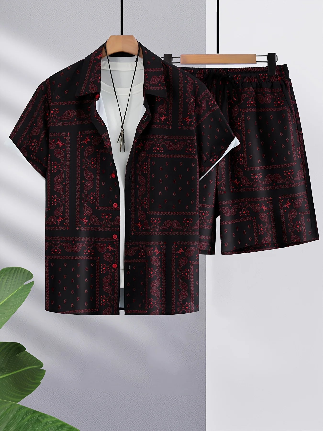 Trend Bandana Graphic Beach Short for Men Summer Fashion Swim Trunks Loose Casual Streetwear Hawaiian Short Pants