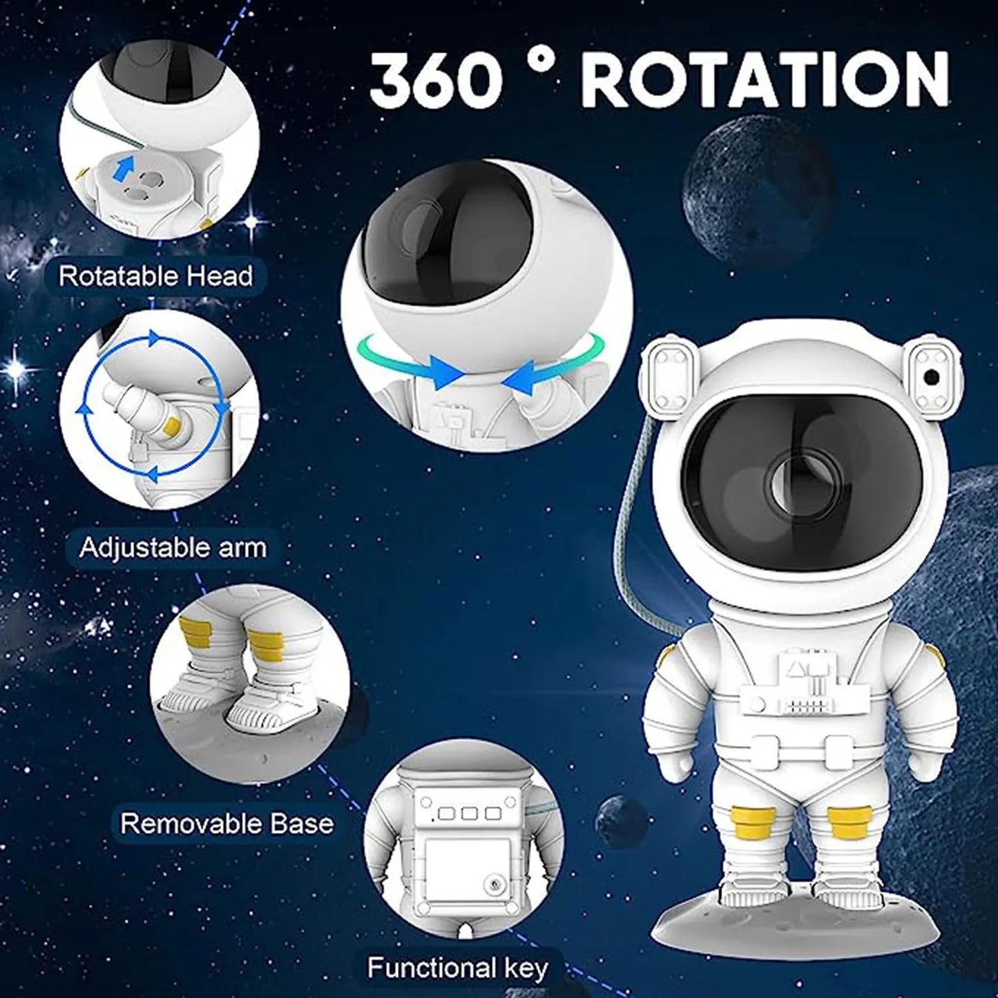 Galaxy Star Astronaut Projector LED Night Light Starry Sky Porjectors Lamp Decoration Bedroom Room Decorative For Children Gifts