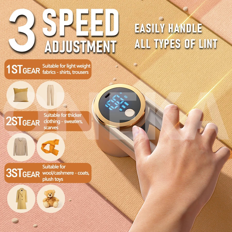 ONEKA Rechargeable Fabric Shaver Lint Remover Sweater Defuzzer Lints Fuzzs Pills Pilling Trimmer for Clothes Furniture Gift Idea