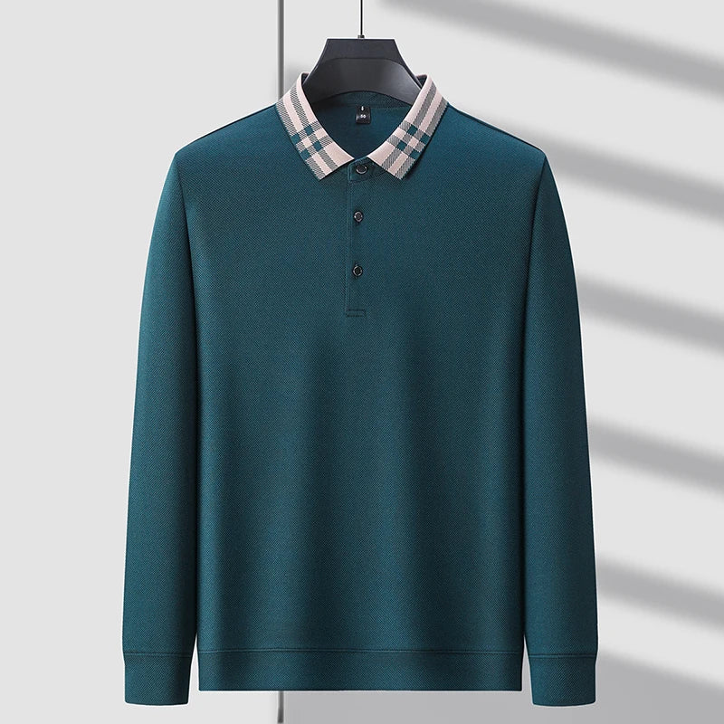 High quality long sleeve men's polo shirt with autumn personalized flip collar fashionable luxury design top casual Paul T-shirt