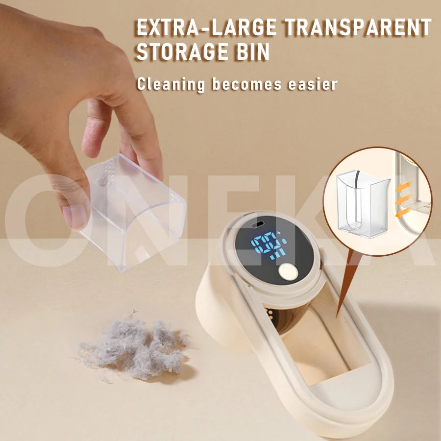 ONEKA Rechargeable Fabric Shaver Lint Remover Sweater Defuzzer Lints Fuzzs Pills Pilling Trimmer for Clothes Furniture Gift Idea