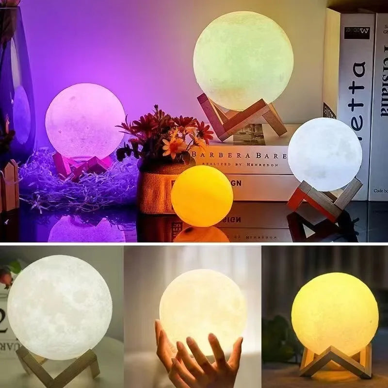 LED moon light galaxy light, DIY moon night light with plastic bracket, girl, boy, kids birthday gift, bedroom decoration night