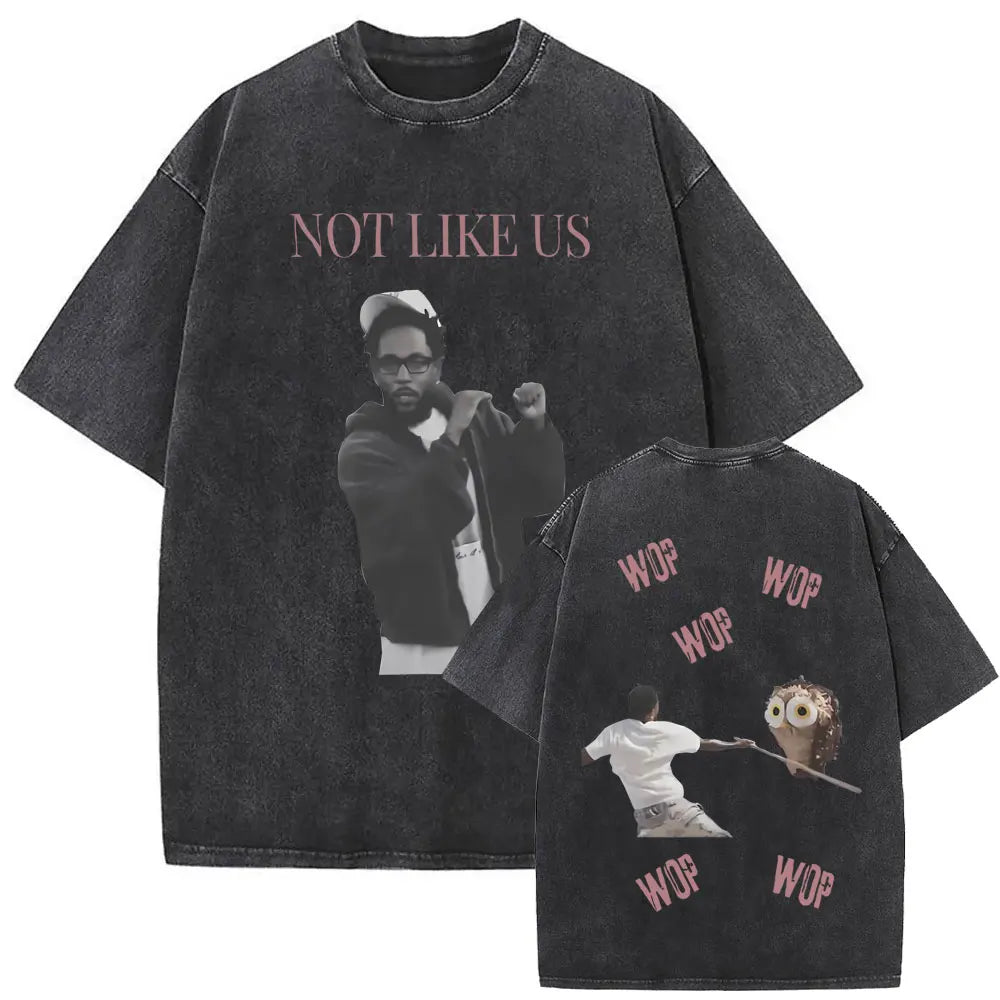 ck Lamar ThLimited Rapper Kendriey Not Like Us Washed Vintage T-shirt Summer Men Women Hip Hop Oversized Street Crewneck T Shirt
