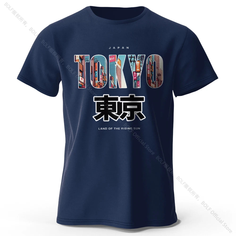 Tokyo Printed Fashion Forward 100% Cotton T-Shirt, Ultra Soft Round Neck Short Sleeve Tee, Perfect for Men & Women