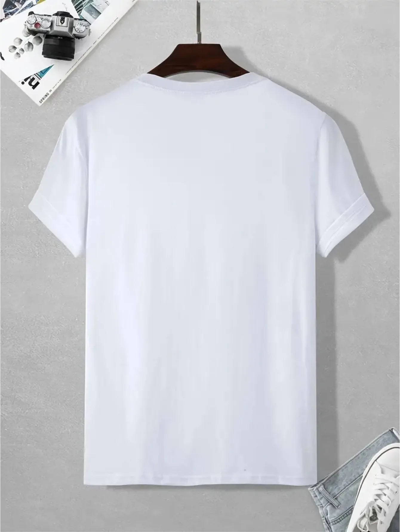 Men's summer 100 cotton fashionable casual loose plus size ITALIA pattern printed sports round neck short sleeved T-shirt top