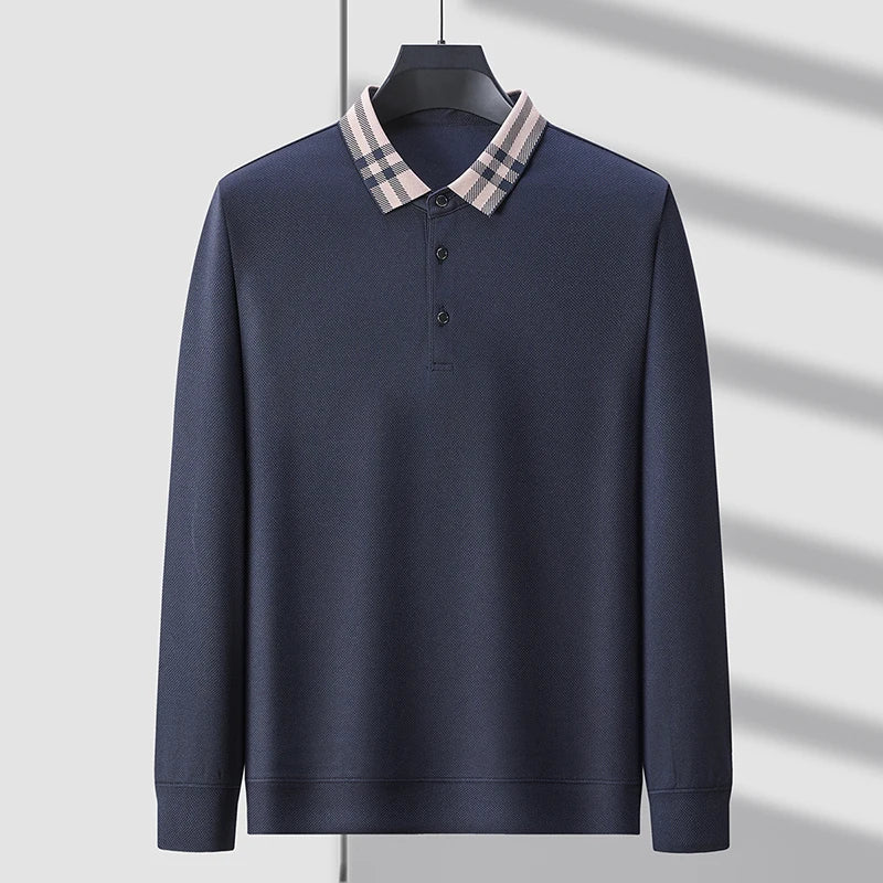 High quality long sleeve men's polo shirt with autumn personalized flip collar fashionable luxury design top casual Paul T-shirt