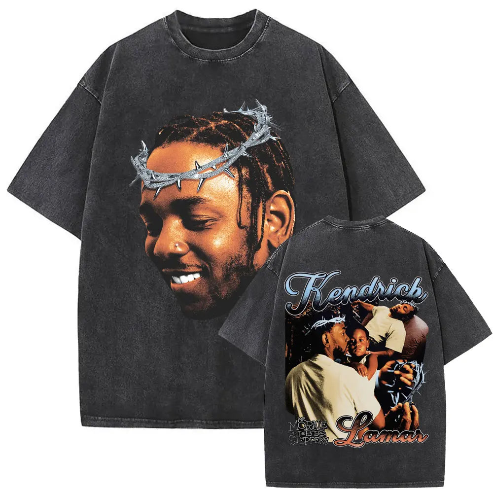 ck Lamar ThLimited Rapper Kendriey Not Like Us Washed Vintage T-shirt Summer Men Women Hip Hop Oversized Street Crewneck T Shirt