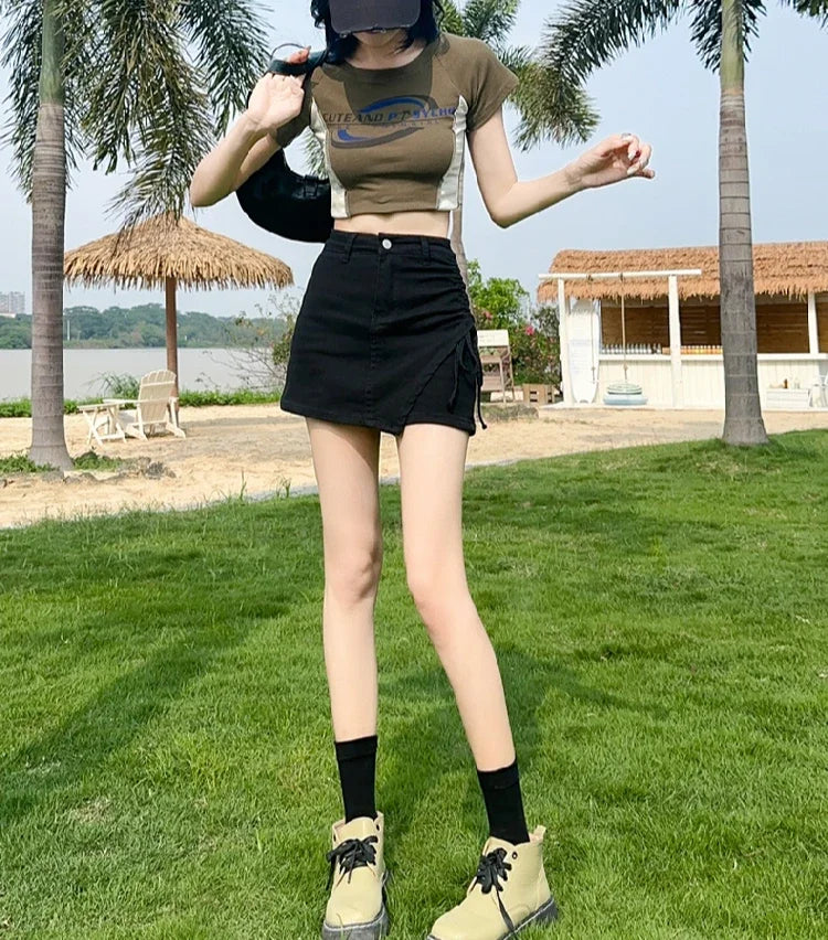 Classic Women's Skirt Pants Denim Shorts High Waist Female Short Jeans Trend 2025 2000s Clothes Y2k New In Designer Kpop Outfits