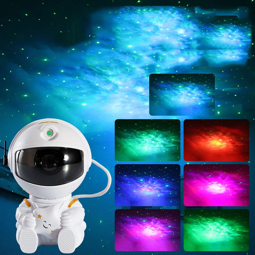 Astronaut Led Galaxy Projector Night Lights Sky Laser Star Nebula Projection Desk Lamps For Bedroom Decoration Atmospher Light